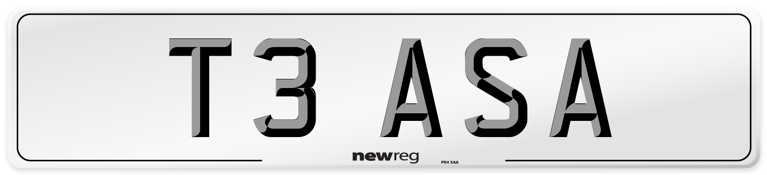 T3 ASA Number Plate from New Reg